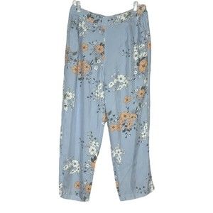 J. Crew Women’s‎ High Rise Pants Blue Garden Floral Flower Straight Leg Size 12